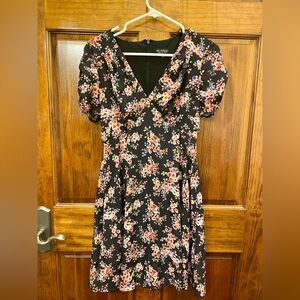 Miss Selfridge Black Floral Midi Dress